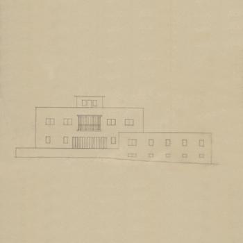 Building plan of  Weizmann House, sketched by Mendelsohn